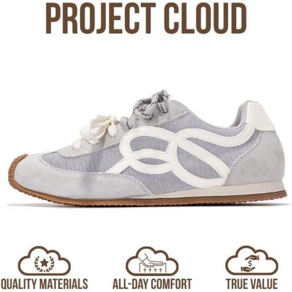 Womens Light Blue Memory Foam Shoes Lightweight Nonslip Walking Confort Sneakers - Picture 3 of 5